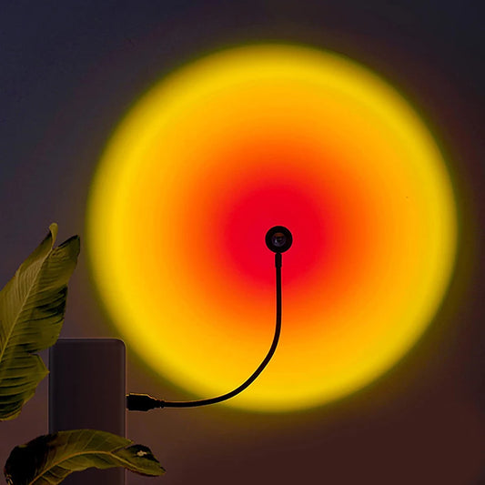 LED Rainbow Neon Night Light Projector Lamp