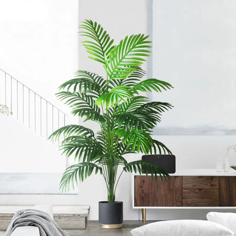 Green Plastic Palm Big Tree Branch For Home Garden Decor