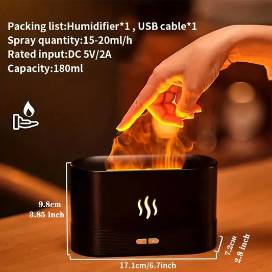 Relaxing Flame Humidifier with Aromatherapy